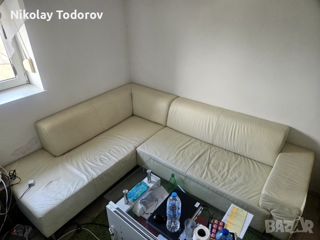 Диван кожен ъглов 