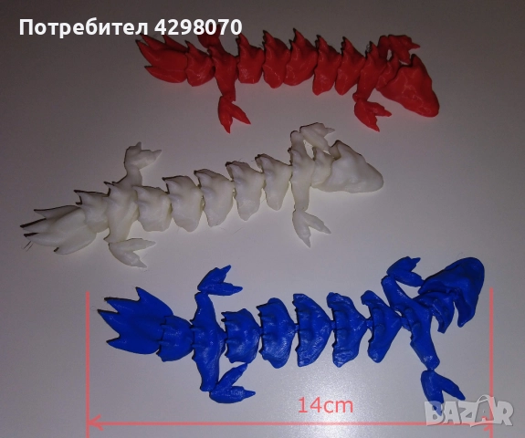 Движещ се гущер, 3Д Принтиран 3D Print, 1 бр. - Flexy Fidget Lizard, снимка 6 - Нумизматика и бонистика - 52571618