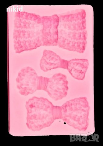 4 големи пандели панделки пандела плетиво плетени силиконов молд форма фондан шоколад декор