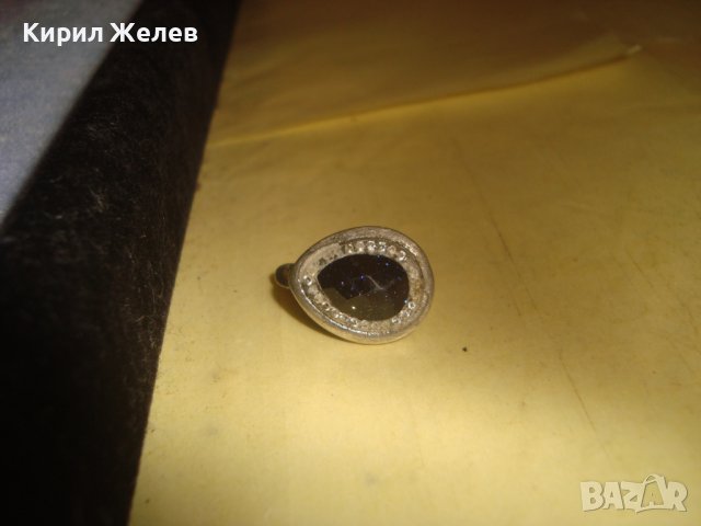 СТАРА АНГЛИЙСКА СКЪПОЦЕННА СРЕБЪРНА ОБЕЦА СРЕБРО 925 с ФАСЕТИРАН АВАНТЮРИН и ЦИРКОНИ 32405, снимка 9 - Обеци - 38330523