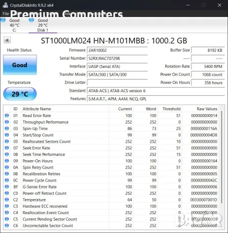 Хард дискове за лаптоп (2.5") - 1TB, 750GB, 500GB, 320GB, 250GB (Тествани)