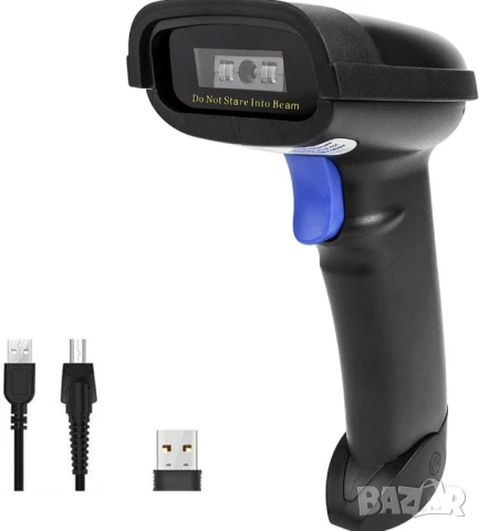 NETUM Bluetooth скенер за баркод, съвместим с 2.4G безжична и Bluetooth функция и кабелна връзка