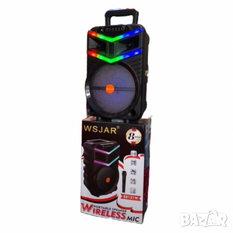 Преносима безжична тонколона с мощен звук и LED ефекти WSJAR E8131W, снимка 2 - Друга електроника - 51861164