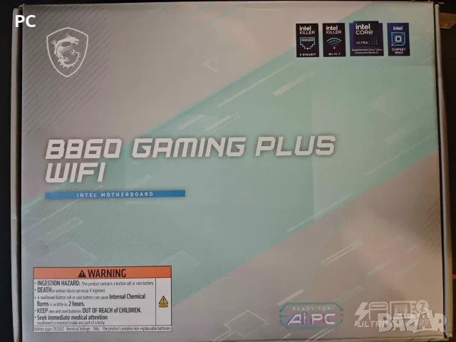 Дъно MSI B860 GAMING PLUS WIFI + Проц Intel Core Ultra 5 250K Plus 35м гарaнция 