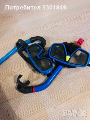 Водни очила и шнорхел, с темперирано стъкло, снимка 2 - Водни спортове - 50212322