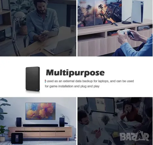 Външен Хард Диск USB 3.0 Разширено Хранилище за PlayStation Конзола PS4 PS5 PC MacBook Лаптоп , снимка 5 - Външни хард дискове - 48099019