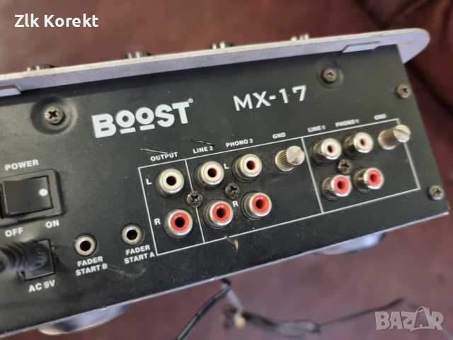  DJ миксер Boost, модел MX-17., снимка 6 - Ресийвъри, усилватели, смесителни пултове - 54228550