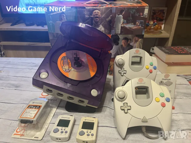 SEGADreamcast JP + 2 джойстика + кутия + vibration pack + 2 memory cards | Нов корпус | Само РАЗМЯНА