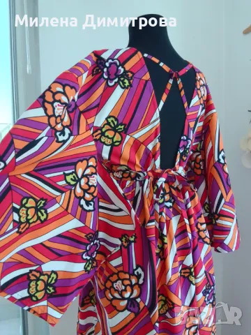 Дълга рокля с кимоно ръкави , снимка 3 - Рокли - 50065854