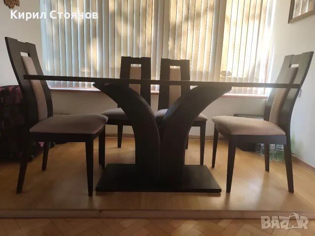 трапезна маса със столове, снимка 2 - Маси - 56243453