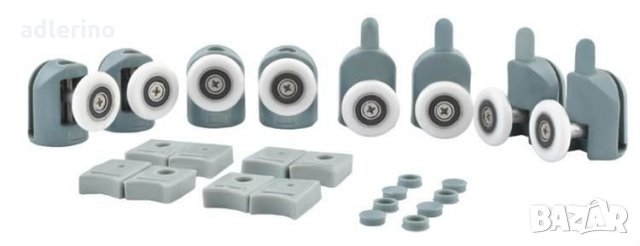 Колела за душ кабина, водачи за вратички на душкабина - комплект от 8 бр., снимка 2 - Душове - 34469485
