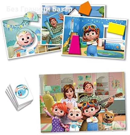 Нов детски Образователен комплект Cocomelon с пъзел и карти за учене, снимка 4 - Образователни игри - 51668180