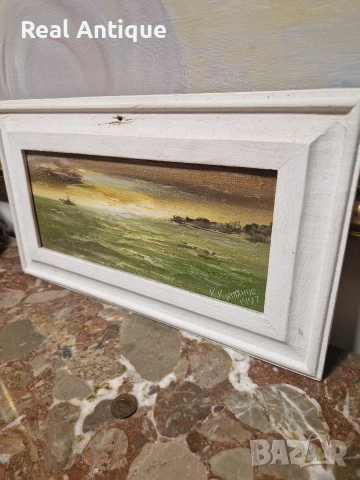 Куню Китанов масло върху фазер подписана датирана картина , снимка 6 - Картини - 54223996