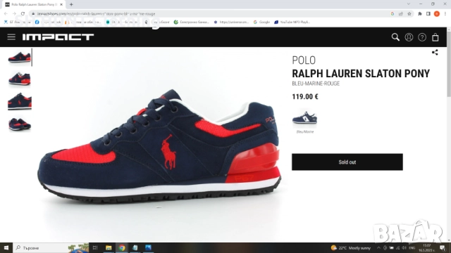 POLO RALPH LAUREN Slaton Pony Размер EUR 43 / UK 9 мъжки обувки 91-13-S, снимка 2 - Ежедневни обувки - 52652468