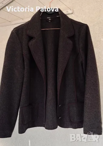 Модерно късо яке/сако KENNY S цвят шоколад, снимка 2 - Якета - 48775618