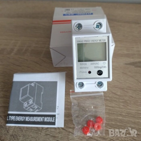 Монофазен електромер за DIN шина, 80A, 36мм, снимка 6 - Друга електроника - 49698517