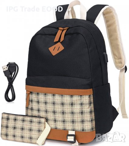 Раница с подарък портмоне и порт за зареждане / училищна, снимка 7 - Раници - 35612185