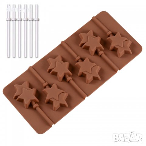2013 Силиконова форма за близалки Lollipop Звездички, снимка 7 - Форми - 32014082