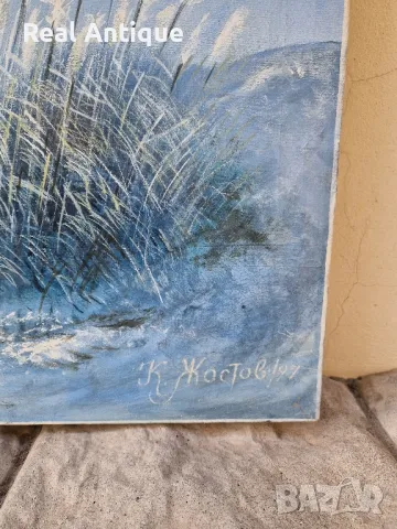 Кирил Жостов- Превъзходна голяма картина масло върху платно , снимка 8 - Картини - 48777653