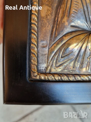 Красива антикварна сребърна икона със сертификат и маркировка , снимка 7 - Антикварни и старинни предмети - 51180056