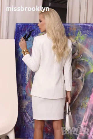 Сако “White Classic Elegance” – бяло елегантно сако арт.1541, снимка 2 - Сака - 55978683
