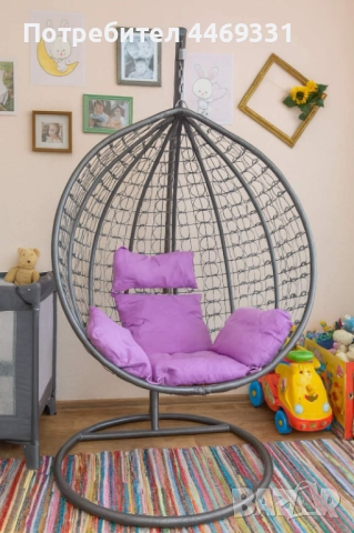 Градинска висяща люлка тип гнездо,яйце–Промоция!, снимка 5 - Градински мебели, декорация  - 52376724