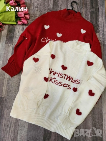 Дамски Коледни блузи - два цвята - 35 лв., снимка 2 - Блузи с дълъг ръкав и пуловери - 52532912