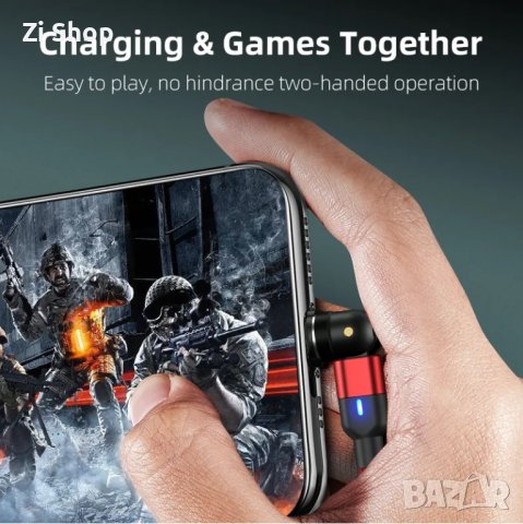 3А бързо магнитно зарядно, магнитен кабел 540°, micro USB, Type C, i-phone трансфер на данни 480Mbps, снимка 9 - USB кабели - 39565066