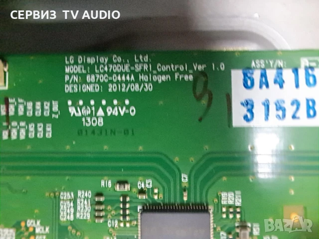 T con board 6870C-0444A,TV LG 47LN5708, снимка 2 - Части и Платки - 50804265