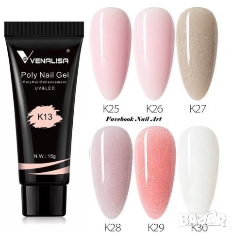 Venalisa PolyGel 15ml полигел термо , брокат , конфети , холограм, снимка 4 - Продукти за маникюр - 33986430