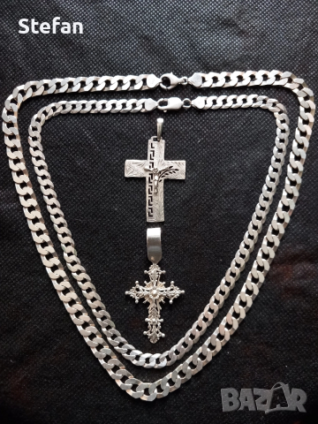 Сребърни Ланци и Кръст, снимка 16 - Колиета, медальони, синджири - 49492740