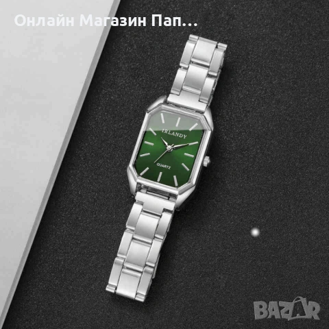 Дамски кварцов часовник IRLANDY – правоъгълен корпус, стоманена верижка, сребрист или златист, снимка 5 - Дамски - 52349028