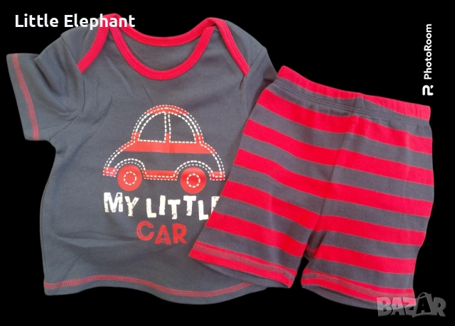 Лот тениска и къси панталонки количка за 6-9 юес момченце"My little car",Англия/нов