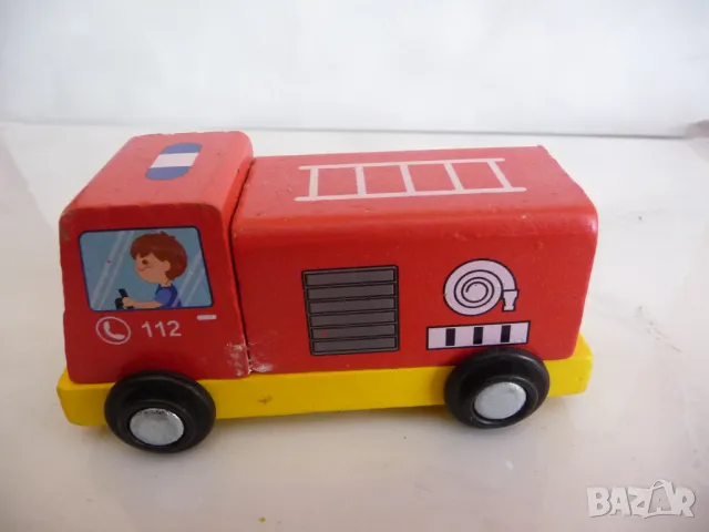 Пожрна 112 дървено камионче пожарникарски камион пожарникар стълба, снимка 3 - Коли, камиони, мотори, писти - 48898835