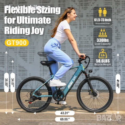 Електрически велосипед GT900 – 400W | 36V 13Ah | до 65 км пробег, снимка 5 - Велосипеди - 54035928