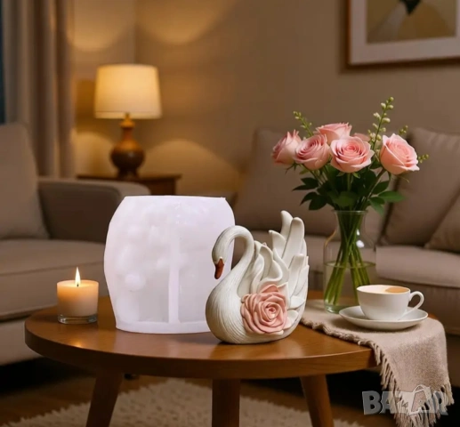 Молд лебед с роза, снимка 10 - Форми - 53059355