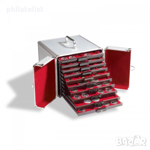 Leuchtturm MB куфар за 10 кутии от алуминиум, снимка 1 - Нумизматика и бонистика - 35287958
