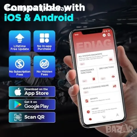 Нов Диагностичен скенер BMW MINI с 50+ ресет функции и активни тестове, снимка 2 - Друга електроника - 49591773