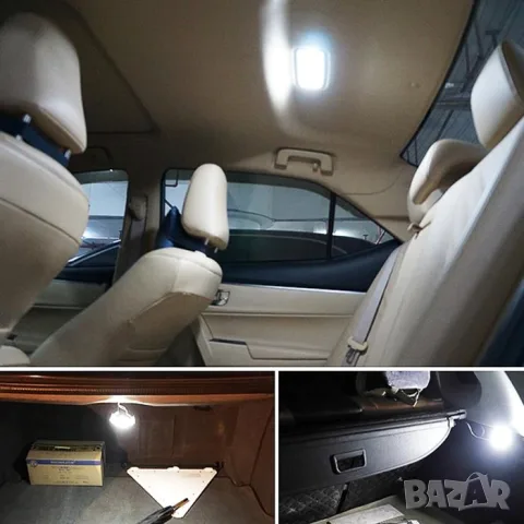 LED крушки 12V 6000K 12 SMD 2 броя за габарити, снимка 5 - Аксесоари и консумативи - 55865099