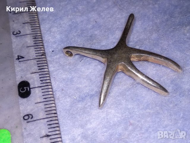 ФИГУРАЛЕН СРЕБЪРЕН АРТ МЕДАЛЬОН СРЕБРО 925 МОРСКА ЗВЕЗДА 27606, снимка 6 - Колиета, медальони, синджири - 40499861