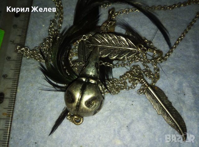 ЕФЕКТНО ШИКОЗНО СРЕБРИСТО ВИНТИДЖ АРТ КОЛИЕ от БЛАГОРОДНА СТОМАНА с ПЕРЦА 12205, снимка 7 - Колиета, медальони, синджири - 42089197