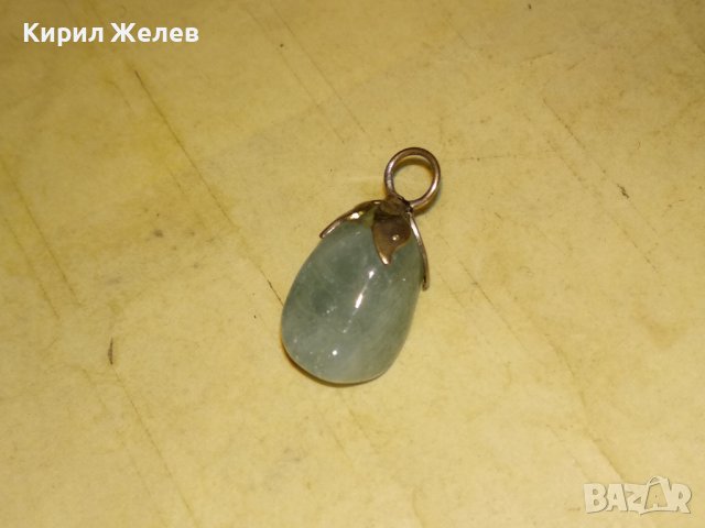 СТАР МЕДАЛЬОН НАТУРАЛНО ПОЛУСКЪПОЦЕННО КАМЪЧЕ в ПОСРЕБРЕН МЕСИНГОВ ОБКОВ 34970, снимка 3 - Антикварни и старинни предмети - 40500017