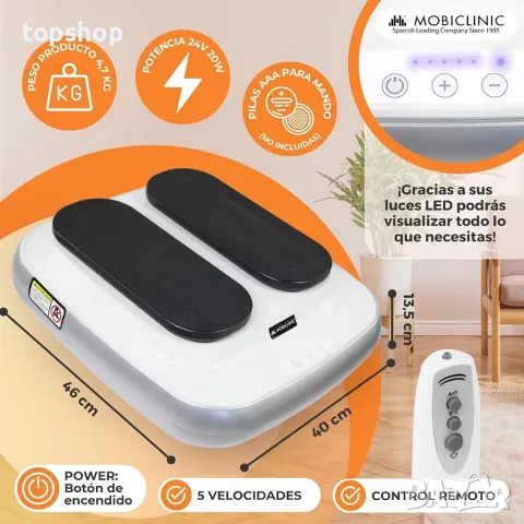 Електрически уред за раздвижване на крака Mobiclinic Legfit (Мострен / Нов / Проверен)  , снимка 2 - Масажори - 55832190