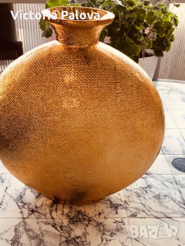 “Златна”плетена ваза,Холандия, снимка 9 - Вази - 30478670