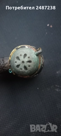 Стара лула с еделвайси,среб, снимка 2 - Антикварни и старинни предмети - 52852928