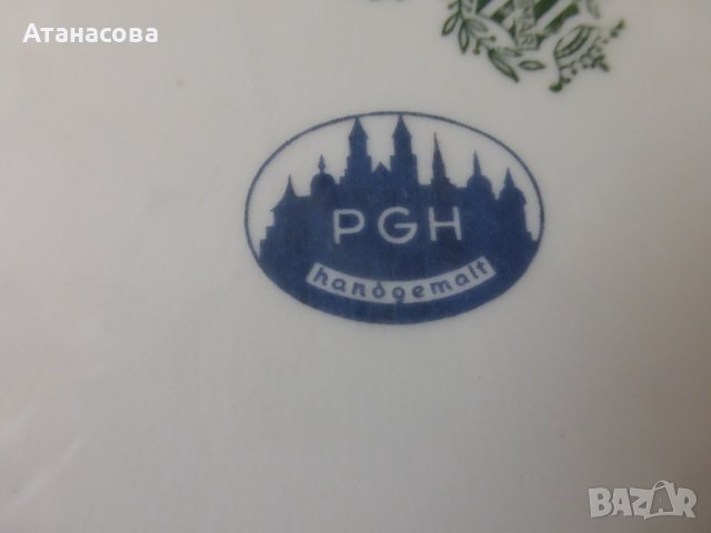 Немска декоративна порцеланова чиния Ковач Weimar Porzellan, снимка 6 - Декорация за дома - 44466578