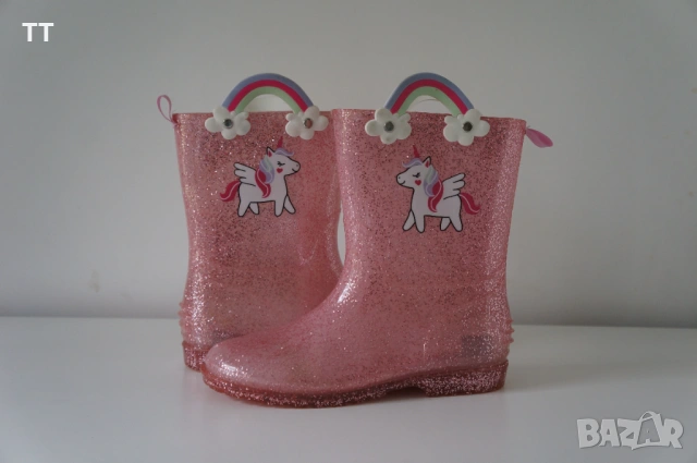 Гумени ботуши с глитер ефект еднорози, 34/35см номер, 22.3см стелка