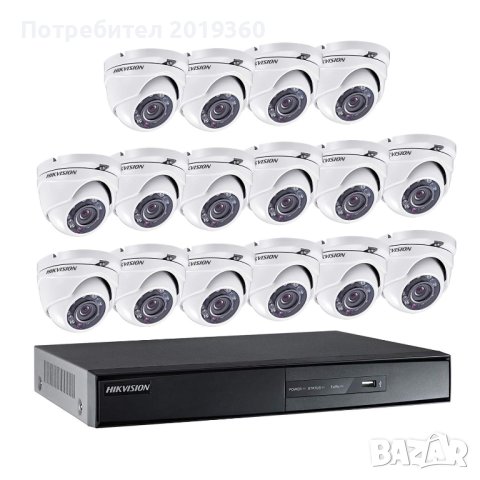 Комплект 16 канален ДВР HiLook DVR-216Q-M1 16 камери hwt-t120-p