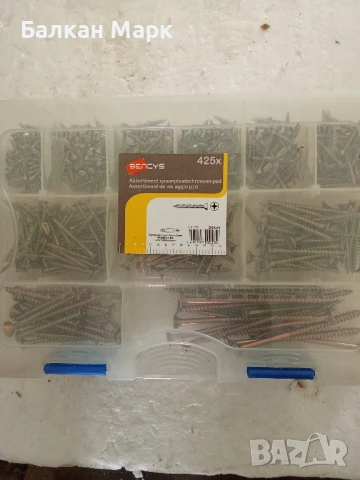 Органайзер със сет винтове за дърво PZ – 425 бр., 11 вида 🔩 , снимка 2 - Железария - 51273074