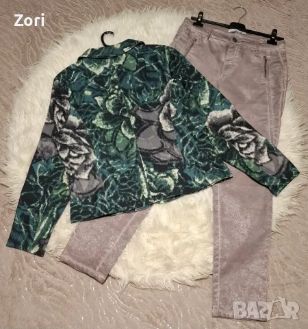 СТРАХОТНО сако в бежово-зелени цветове 2ХЛ/3ХЛ размер , снимка 6 - Сака - 47326004